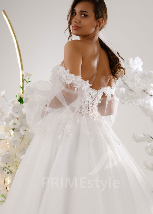 Luxusné kvetované svadobné šaty RT2318