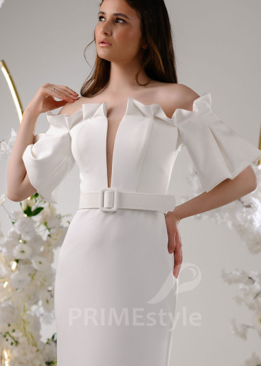 Jednoduché úzke svadobné šaty RT2319 - primestyle.sk