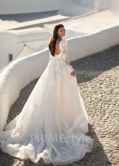 Luxusné kvetované svadobné šaty SN022