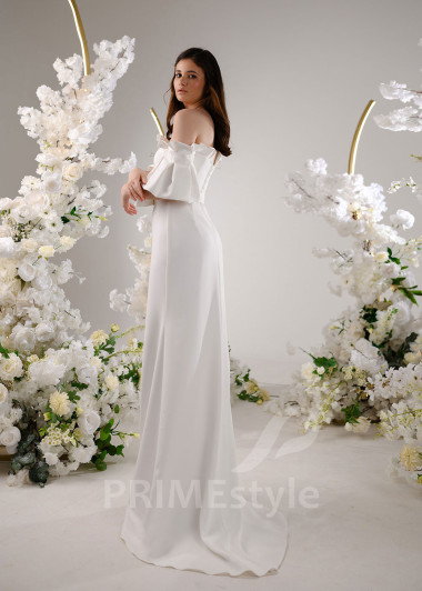 Jednoduché úzke svadobné šaty RT2319 - primestyle.sk