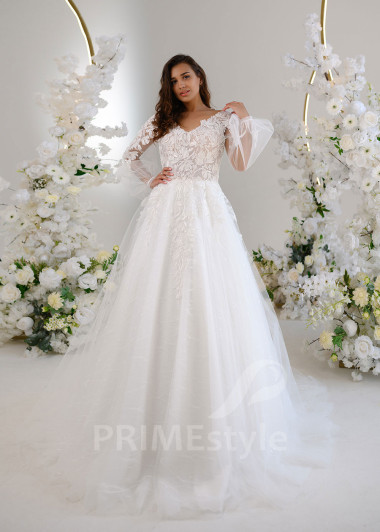 Luxusné čipkované svadobné šaty RT2320