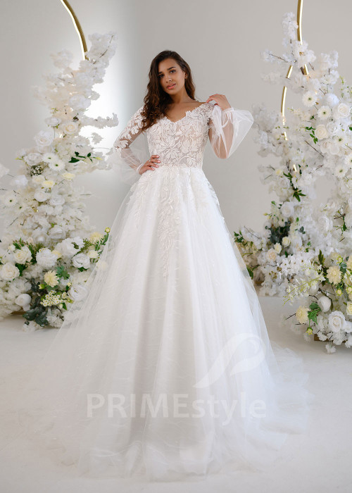 Luxusné čipkované svadobné šaty RT2320