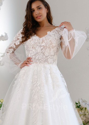 Luxusné čipkované svadobné šaty RT2320 - primestyle.sk