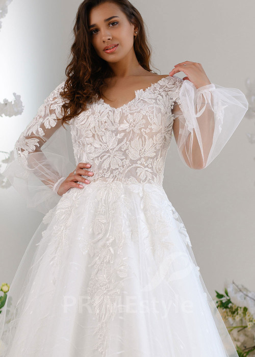 Luxusné čipkované svadobné šaty RT2320