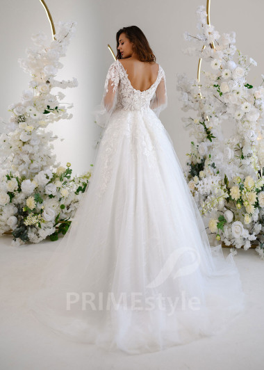 Luxusné čipkované svadobné šaty RT2320 - primestyle.sk