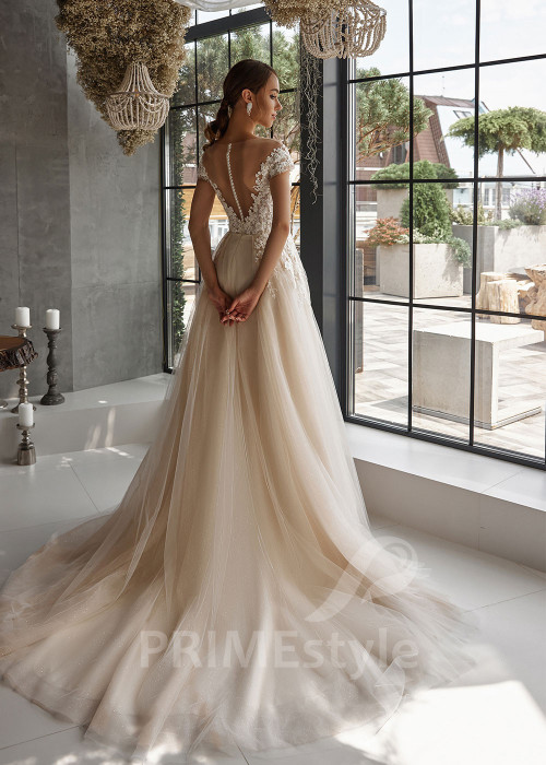 Svadobné šaty s 3D kvetinovým korzetom RC2511