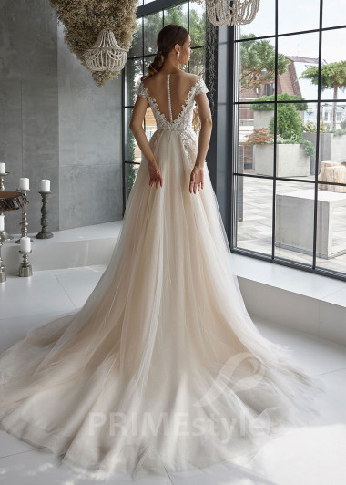 Svadobné šaty s 3D kvetinovým korzetom RC2511 | PRIMESTYLE.SK