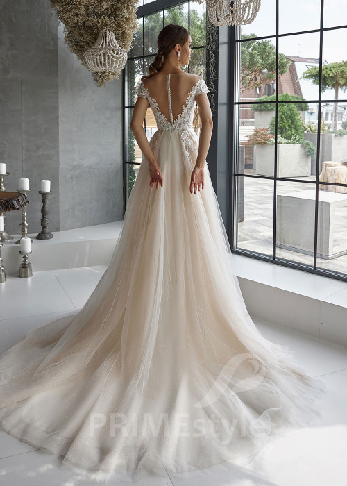 Svadobné šaty s 3D kvetinovým korzetom RC2511