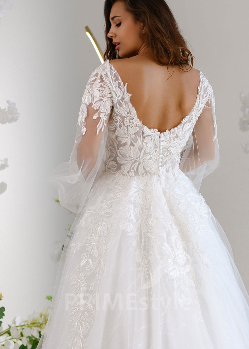 Luxusné čipkované svadobné šaty RT2320