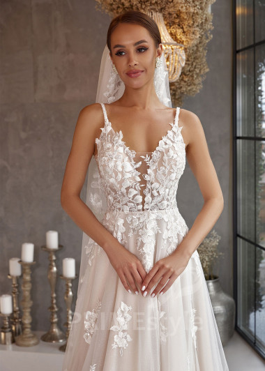 Elegantné čipkované svadobné šaty RC2519 | PRIMESTYLE.SK