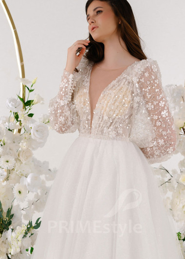 Luxusné trblietavé svadobné šaty RT2321 - primestyle.sk