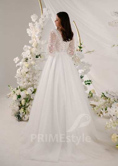 Luxusné trblietavé svadobné šaty RT2321 - primestyle.sk