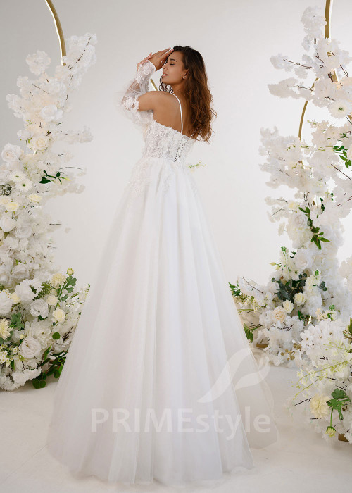 Luxusné kvetované svadobné šaty RT2323