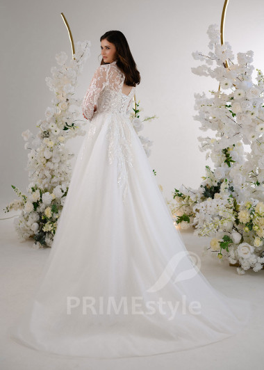 Luxusné trblietavé svadobné šaty RT2326 - primestyle.sk