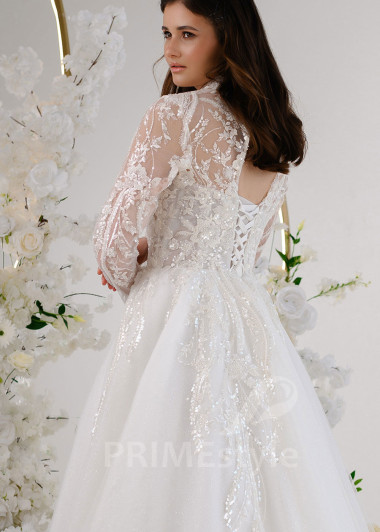 Luxusné trblietavé svadobné šaty RT2326 - primestyle.sk