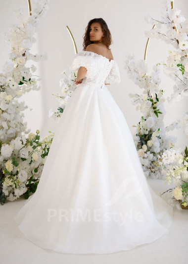 Jednoduché princeznovské svadobné šaty RT2327 - primestyle.sk