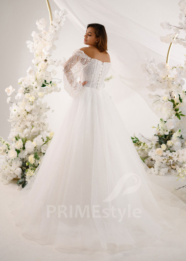 Luxusné trblietavé svadobné šaty RT2329 - primestyle.sk