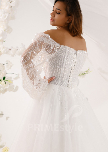 Luxusné trblietavé svadobné šaty RT2329 - primestyle.sk