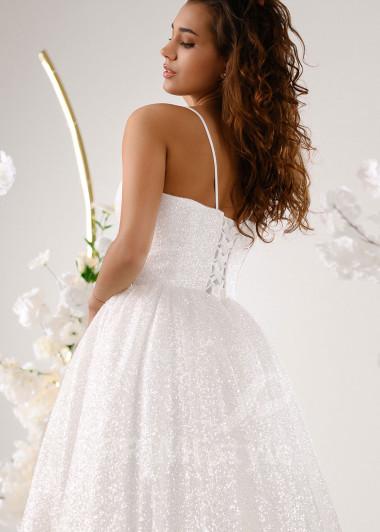 Jednoduché svadobné šaty na ramienka RT2330 - primestyle.sk