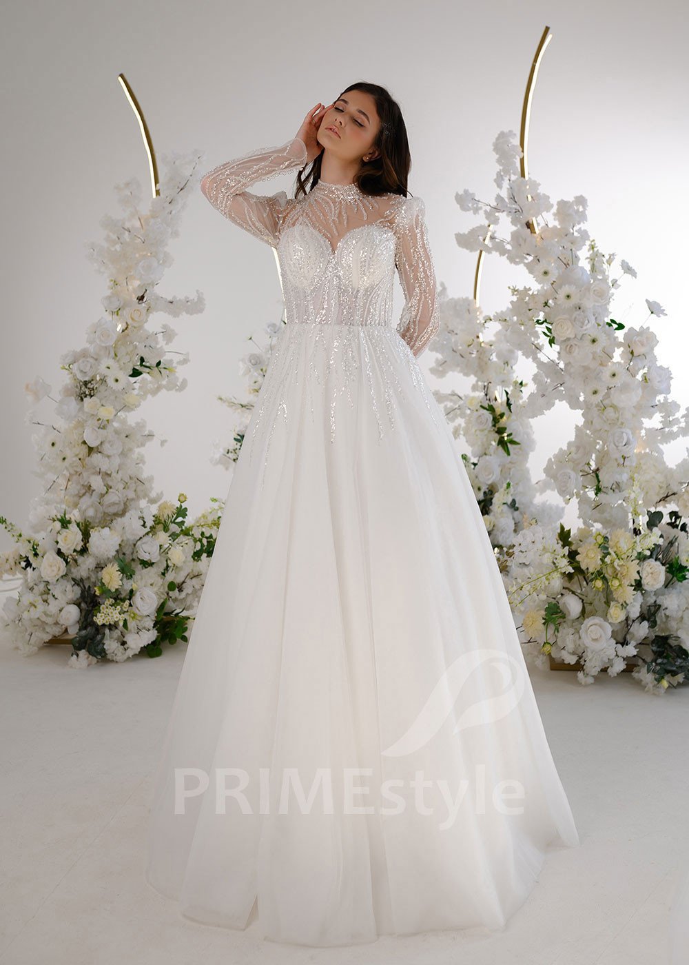 Luxusné trblietavé svadobné šaty RT2331