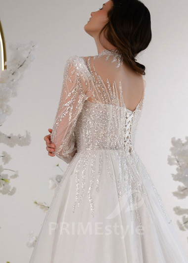 Luxusné trblietavé svadobné šaty RT2331 - primestyle.sk