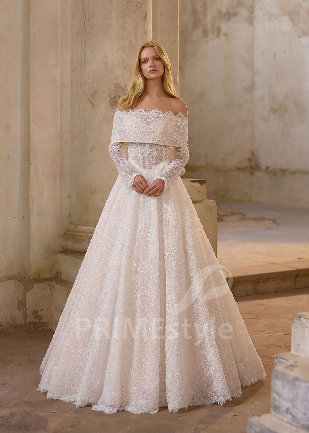 Exkluzívne celočipkované svadobné šaty RS1251