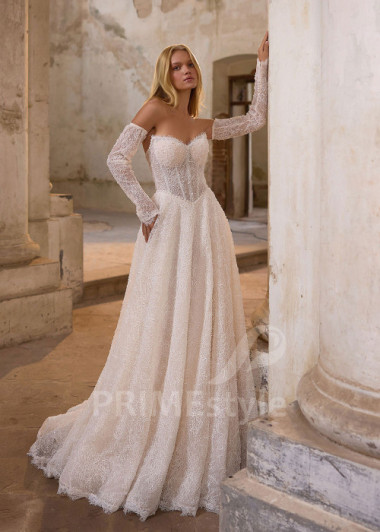 Exkluzívne celočipkované svadobné šaty RS1251 | PRIMESTYLE.SK