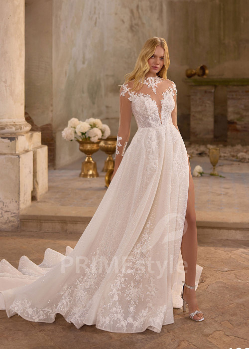 Luxusné čipkované svadobné šaty RS1252