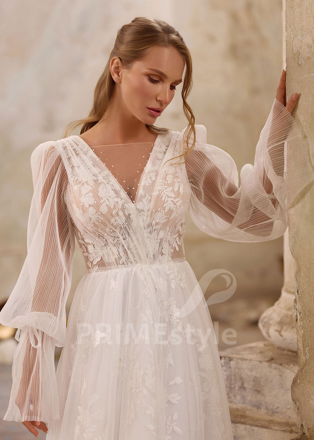 Romantické celočipkované svadobné šaty RS1257