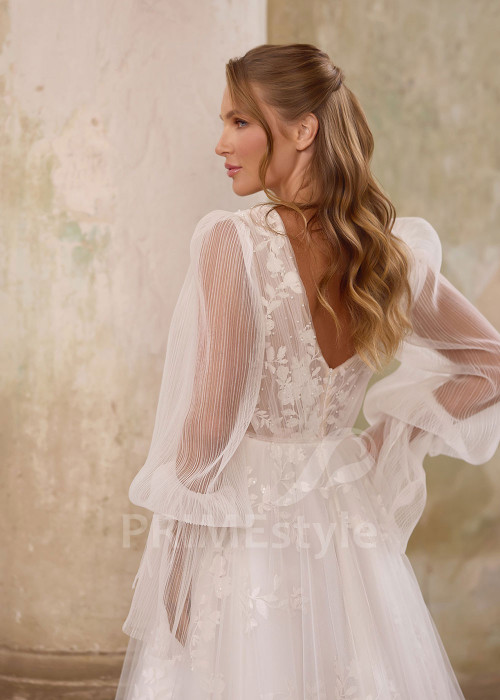 Romantické celočipkované svadobné šaty RS1257