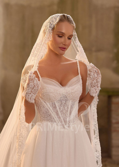 Sexy svadobné šaty na ramienka RS1260 | PRIMESTYLE.SK