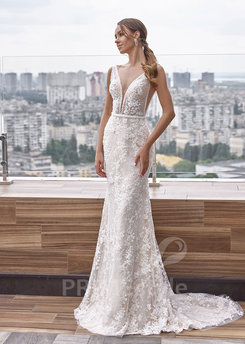 Luxusné krajkové svadobné šaty RC2503