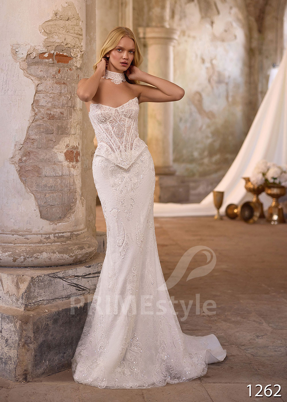 Luxusné tylové svadobné šaty s odopínateľnou vlečkou RS1262