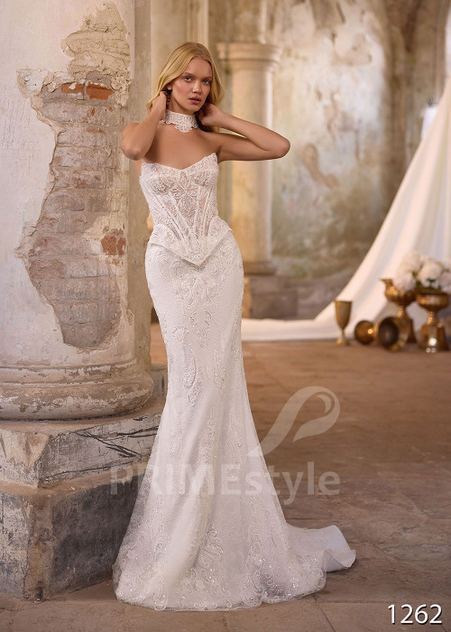 Luxusné tylové svadobné šaty s odopínateľnou vlečkou RS1262