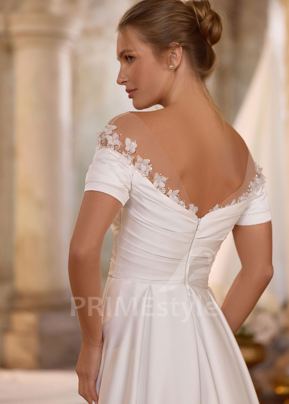 Elegantné svadobné šaty so spadnutými ramienkami RS1263