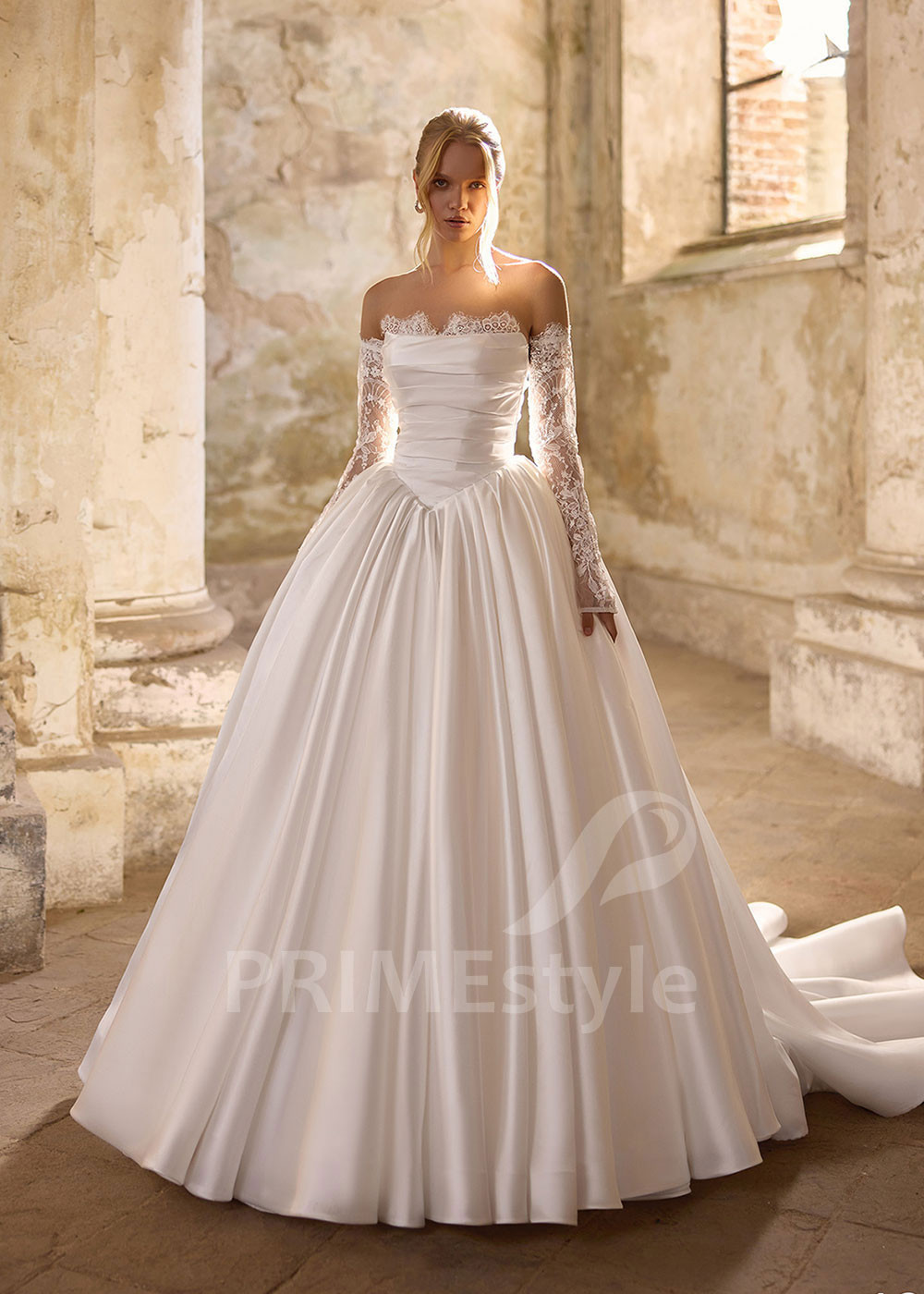 Luxusné saténové svadobné šaty RS1266