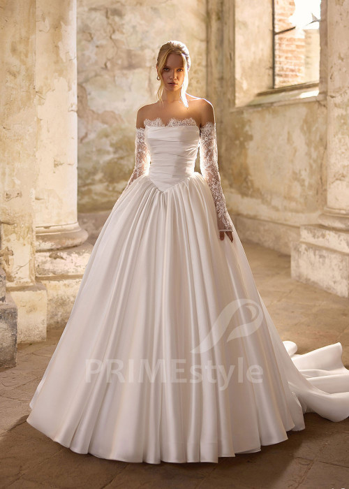 Luxusné saténové svadobné šaty RS1266