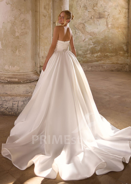 Luxusné saténové svadobné šaty RS1266