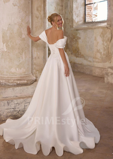 Elegantné svadobné šaty so spadnutými ramienkami RS1267 | PRIMESTYLE.SK