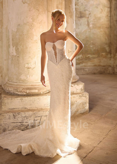 Extravagantné dvojdielne svadobné šaty RS1269