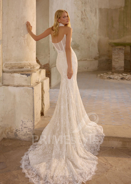 Moderné svadobné šaty s odopínateľnou tylovou vlečkou RS1270