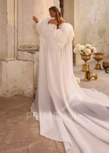 Glamour svadobné šaty s tylovým plášťom RS1273 | PRIMESTYLE.SK