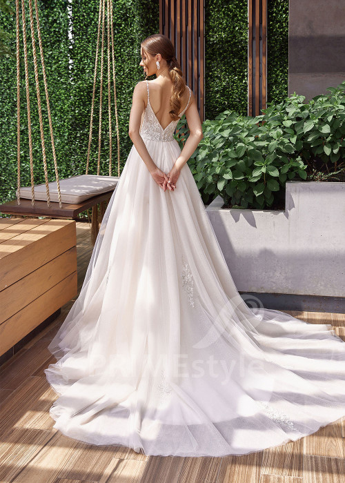 Luxusné trblietavé svadobné šaty RC2504