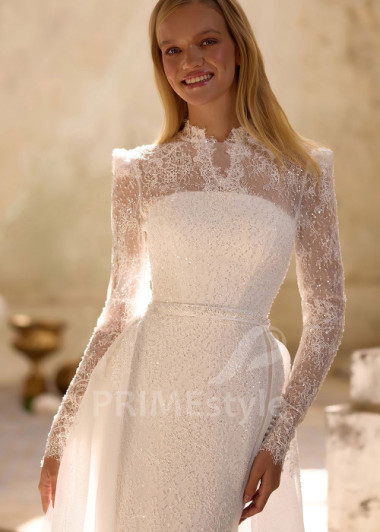 Elegantné svadobné šaty s odopínateľnou tylovou vlečkou RS1281 | PRIMESTYLE.SK