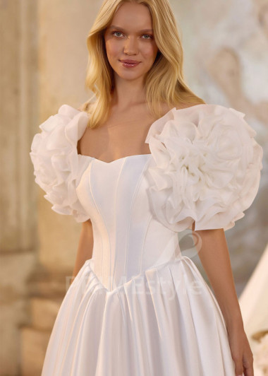 Trendové saténové svadobné šaty RS1285 | PRIMESTYLE.SK