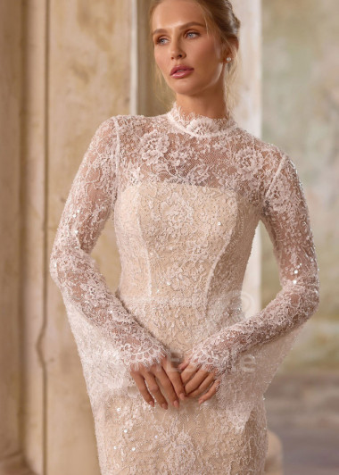 Celočipkované svadobné šaty s odopínateľnou tylovou vlečkou RS1286 | PRIMESTYLE.SK