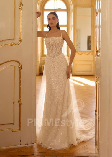 Glamour svadobné šaty s tylovým plášťom RC3000