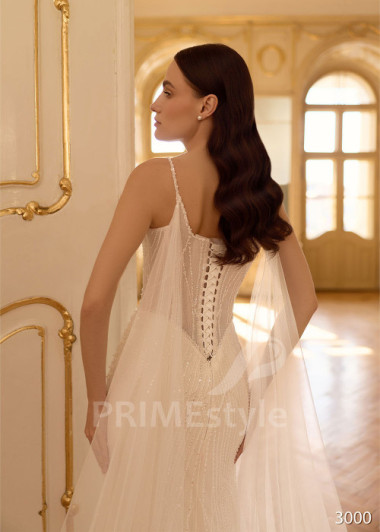 Glamour svadobné šaty s tylovým plášťom RC3000 | PRIMESTYLE.SK