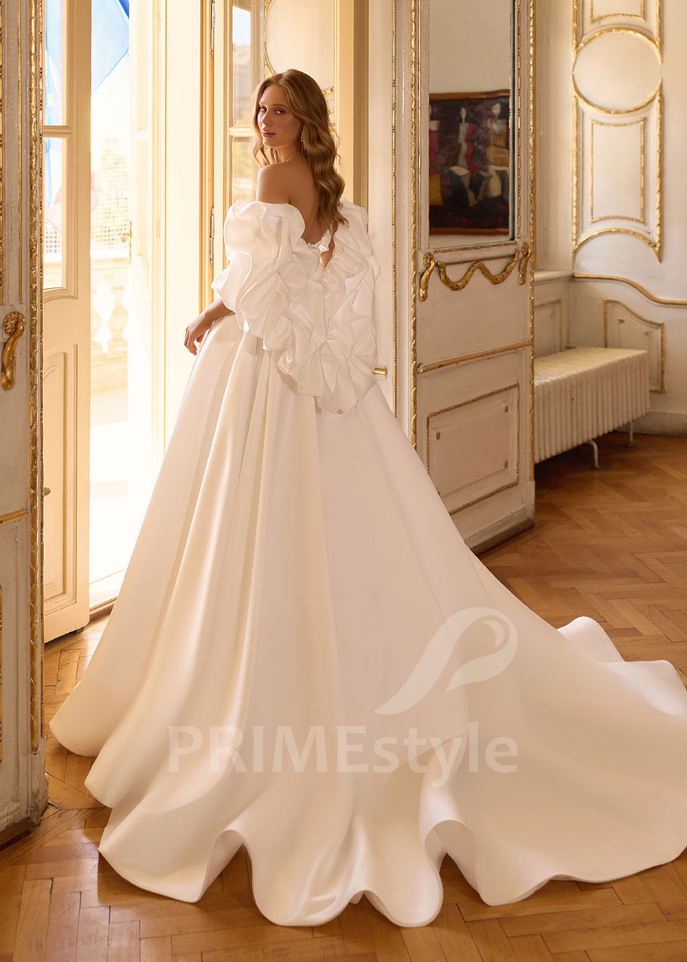 Elegantné svadobné šaty s prepracovaným korzetom RC3002