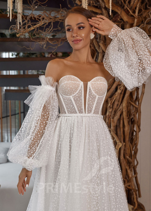 Extravagantné tylové svadobné šaty RC2507